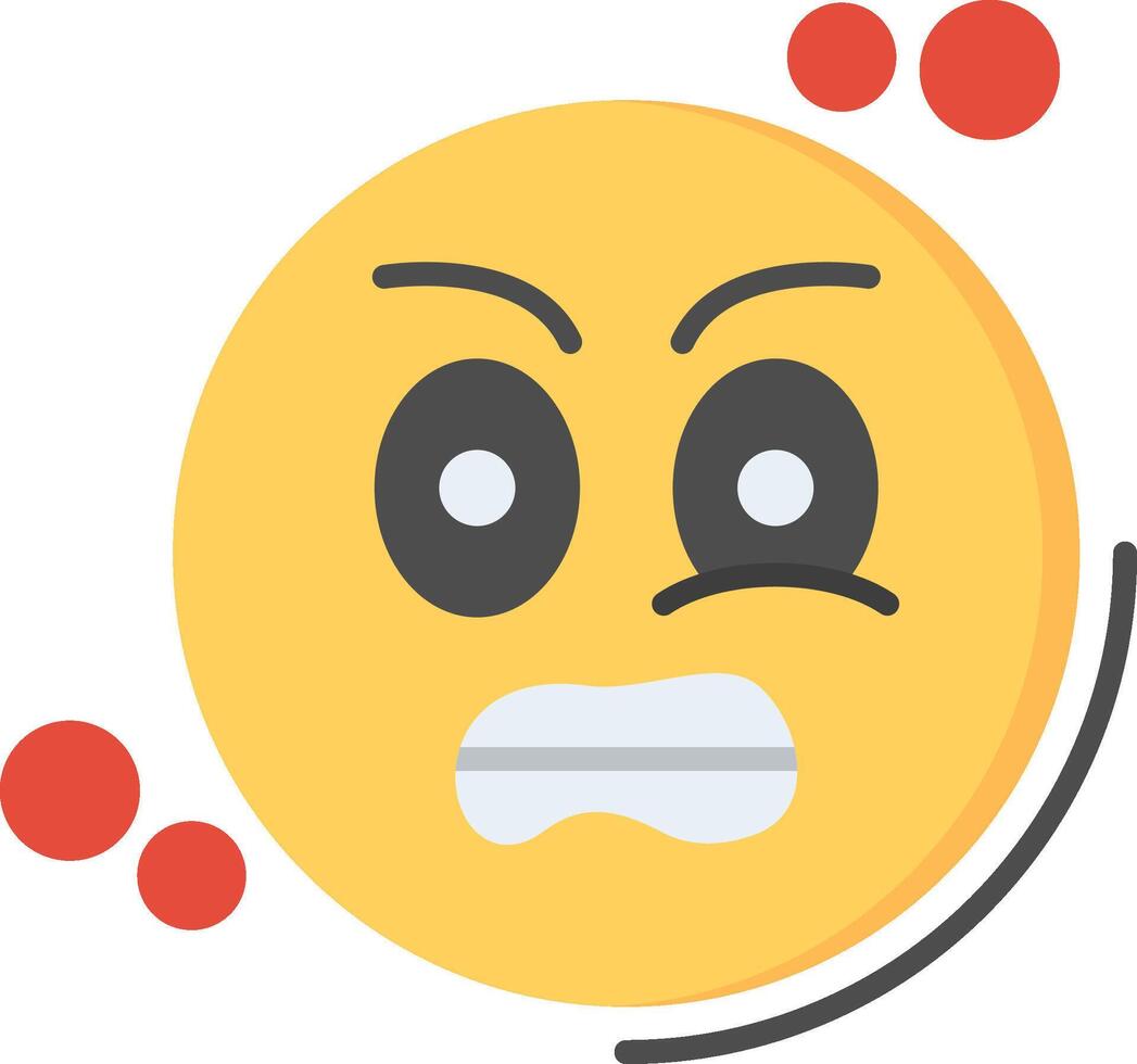 Grimacing Flat Multicolored Icon Design vector