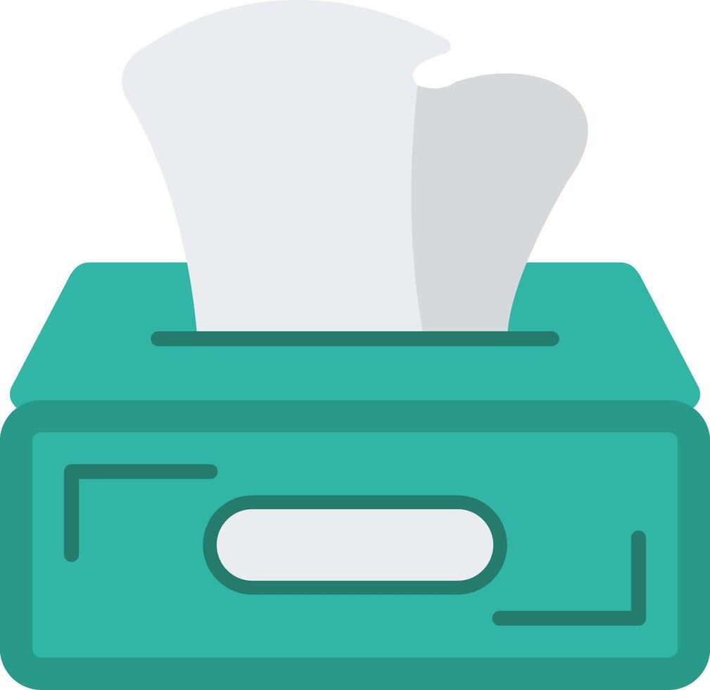 Tissue Box Flat Multicolored Icon Design vector