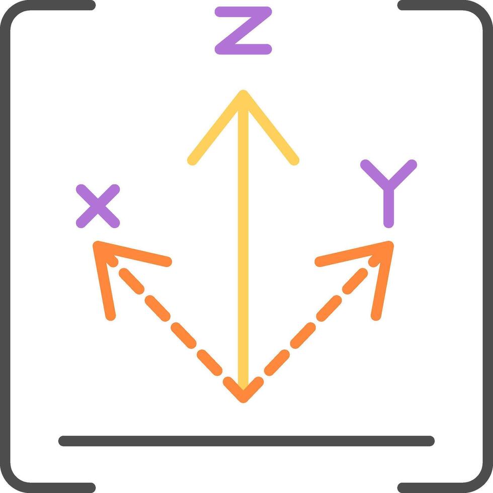 Axis Flat Multicolored Icon Design vector
