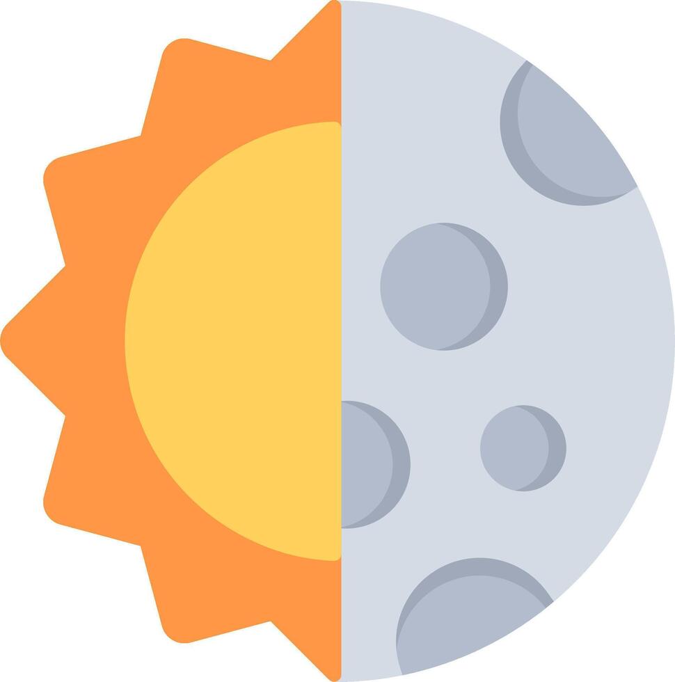 Day And Nigt Flat Multicolored Icon Design vector