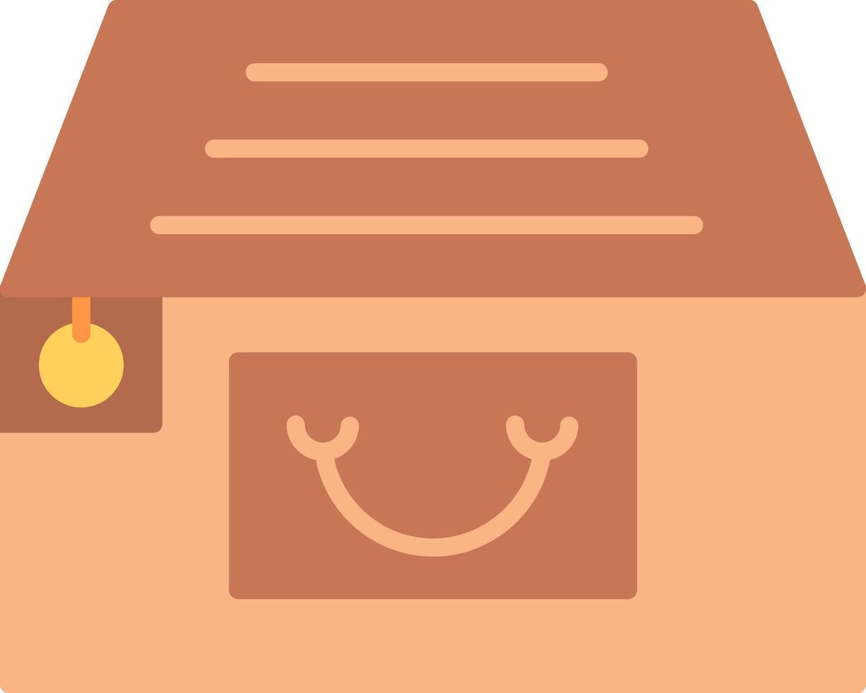 File Cabinet Flat Multicolored Icon Design vector
