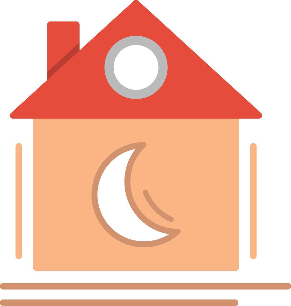 A house with a crescent moon on the roof vector