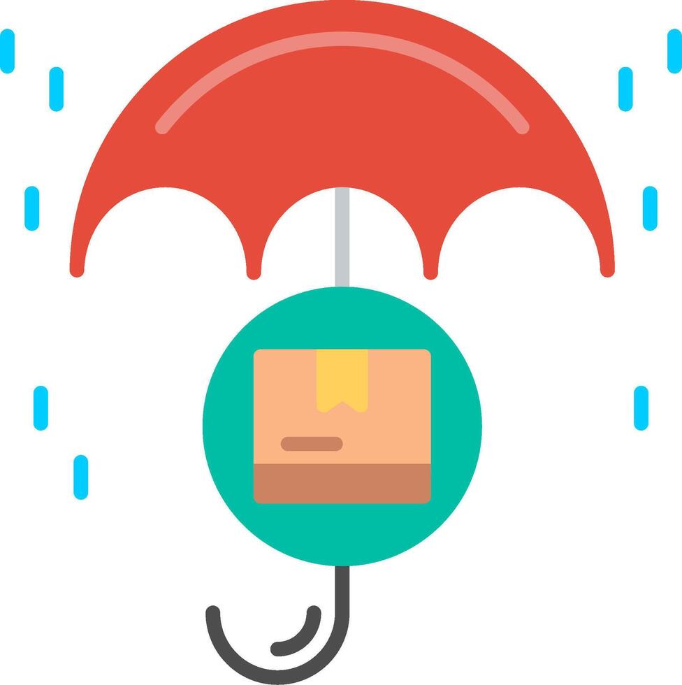 An umbrella with a box under it vector
