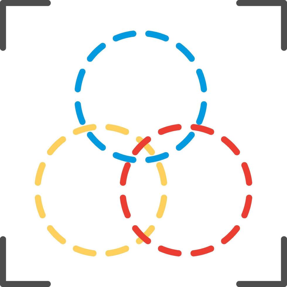 Intersection Flat Multicolored Icon Design vector