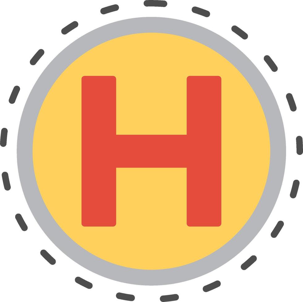 Helipad Flat Multicolored Icon Design vector
