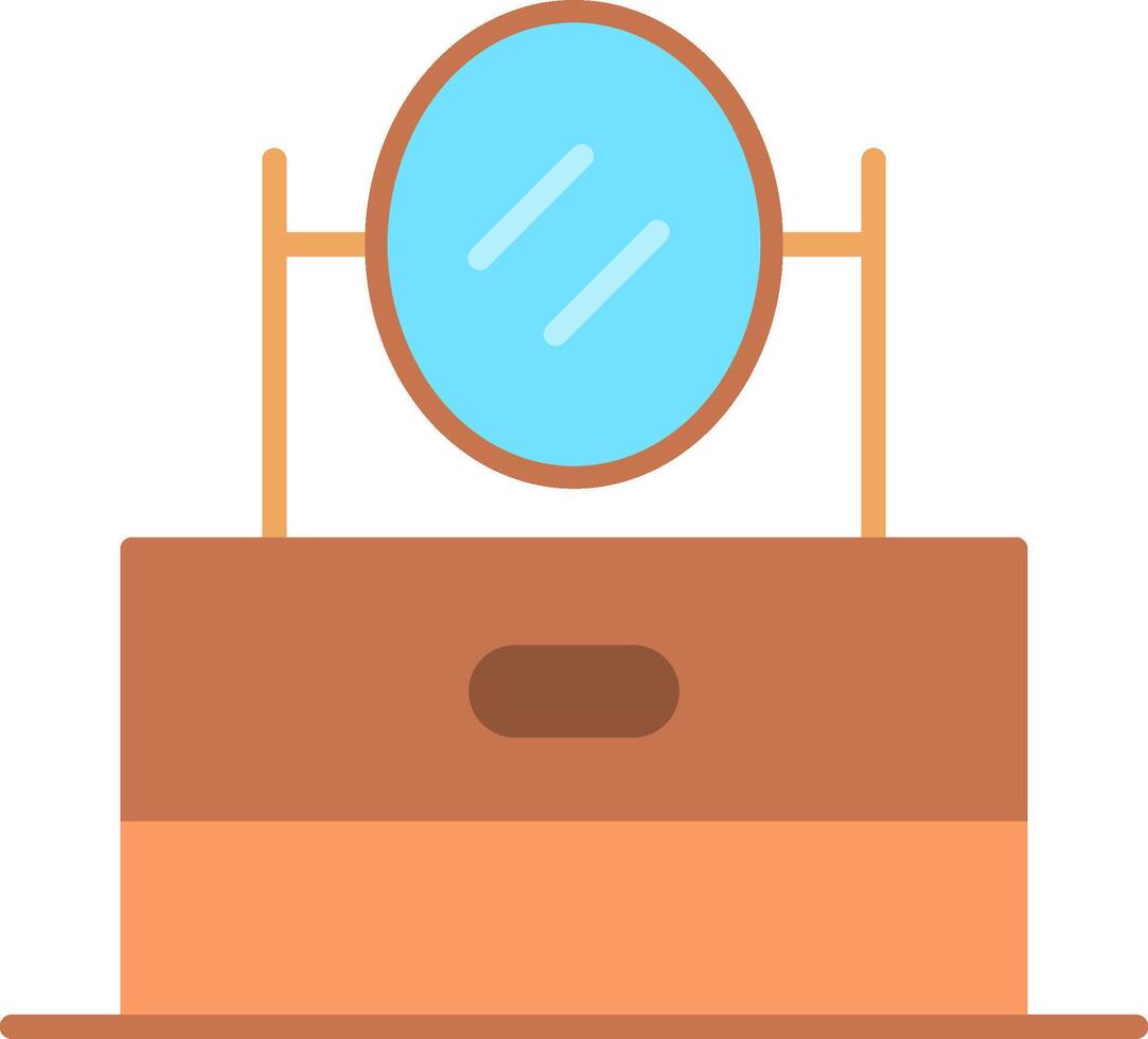 vanity Mirror Flat Multicolored Icon Design vector