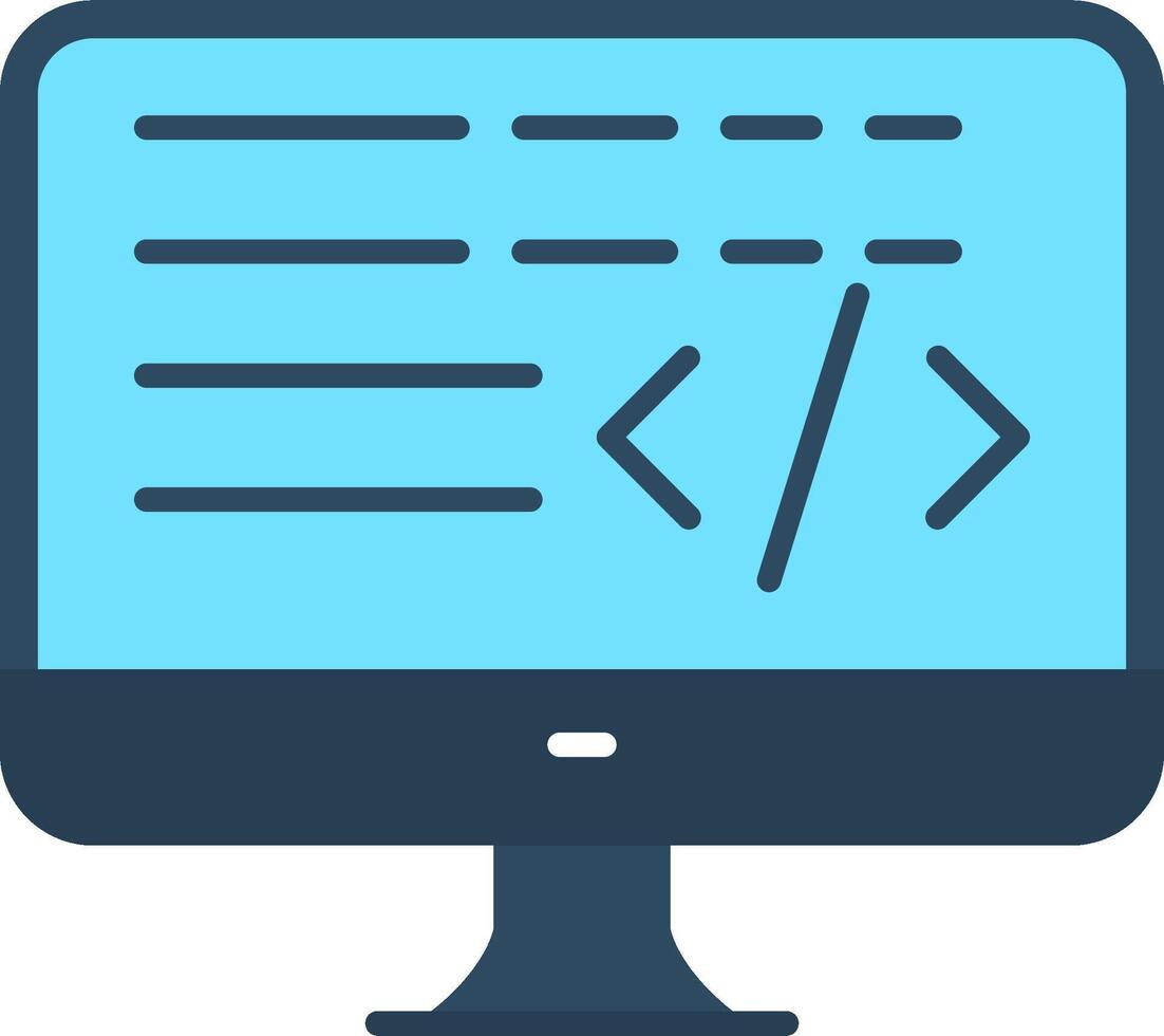 un computadora monitor con un código símbolo en eso vector