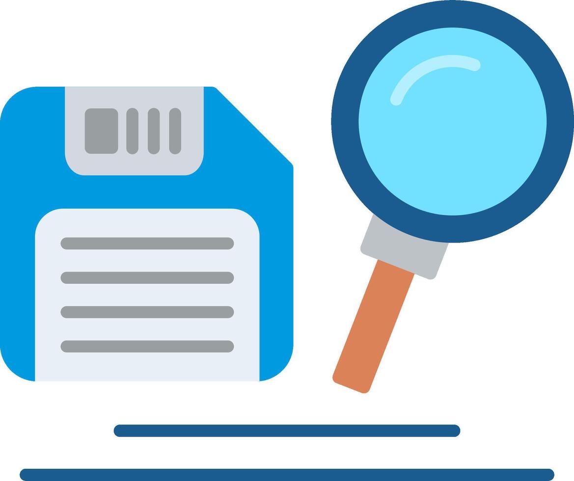 Searching for files with a magnifying glass vector