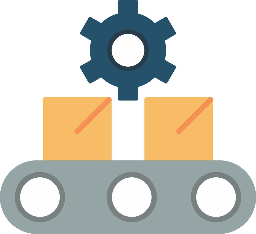 Conveyor Belt Flat Multicolored Icon Design vector