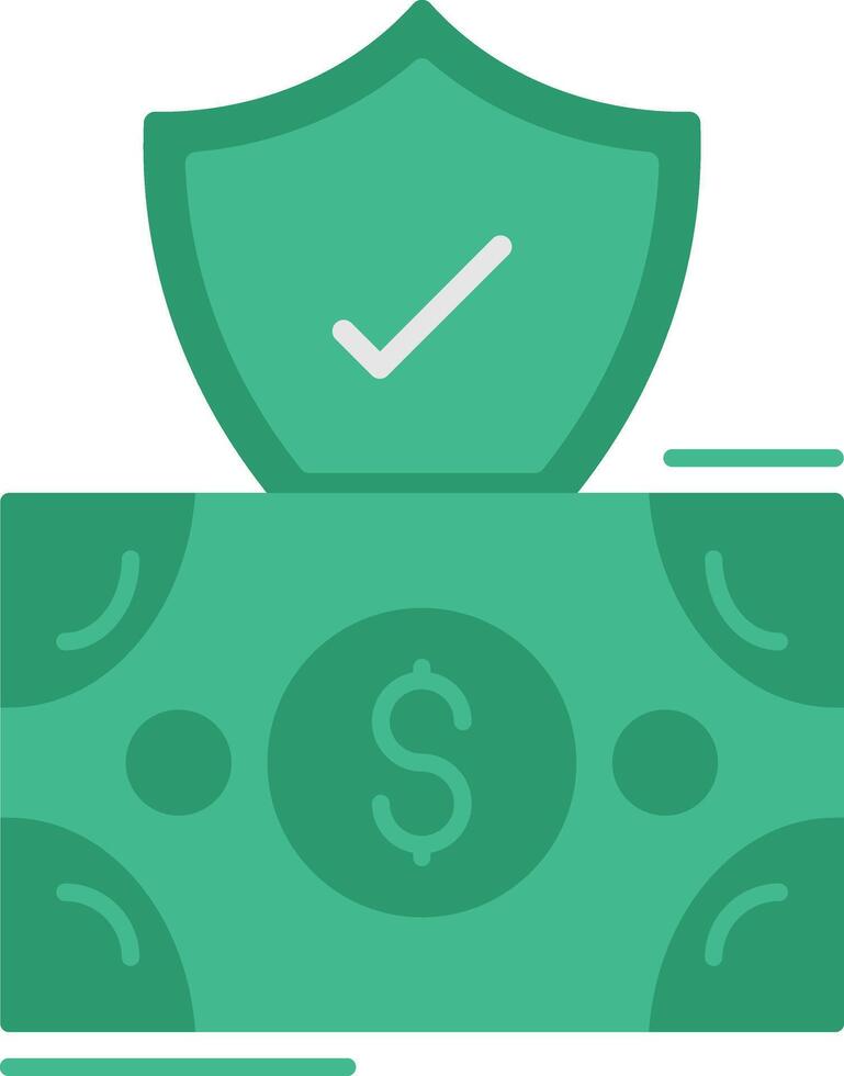A green shield with a dollar sign on it vector