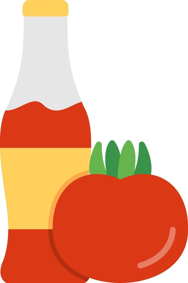 Tomato ketchup Flat Multicolored Icon Design vector