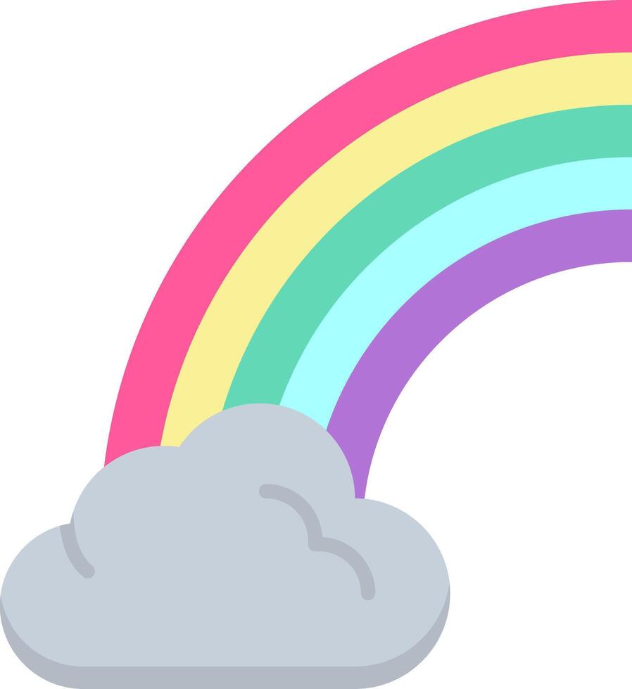 Rainbow Flat Multicolored Icon Design vector