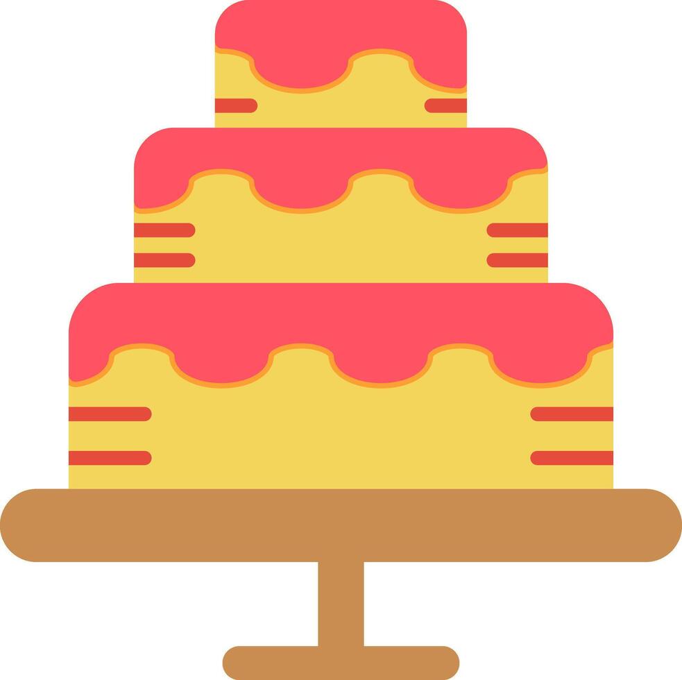 Cake Flat Multicolored Icon Design vector