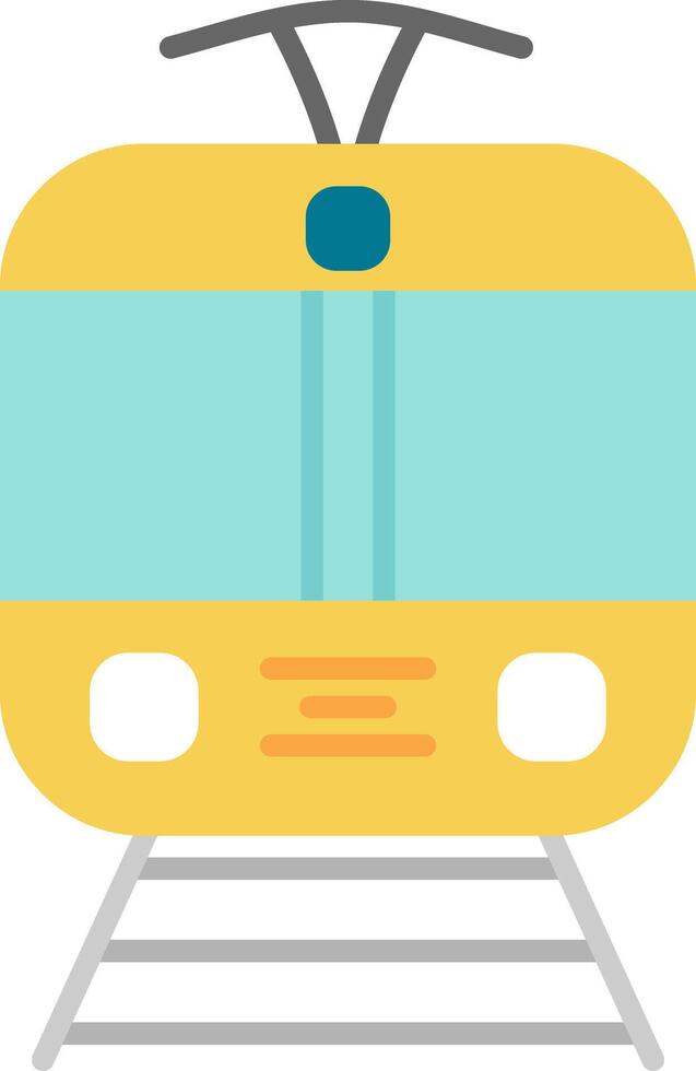 Tram Flat Multicolored Icon Design vector