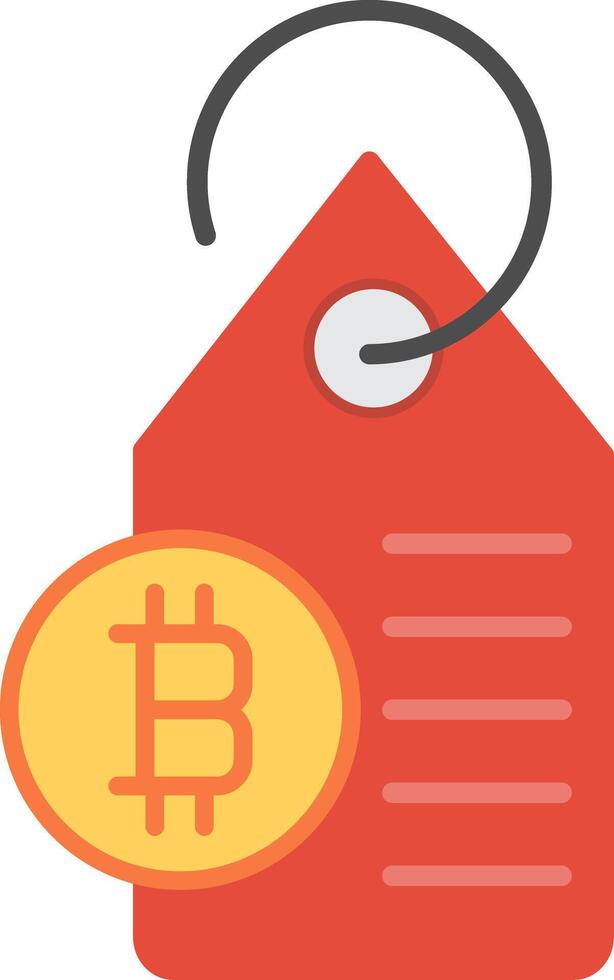 Bitcoin Label Tag Flat Multicolored Icon Design vector