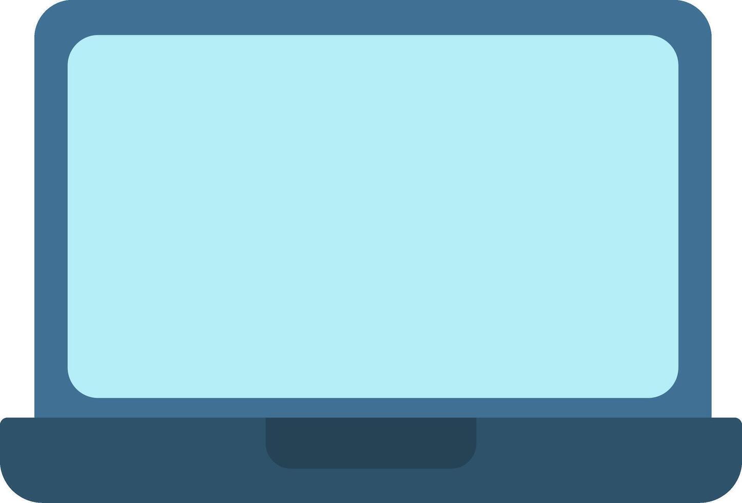 A laptop computer with a blue screen on a white background vector