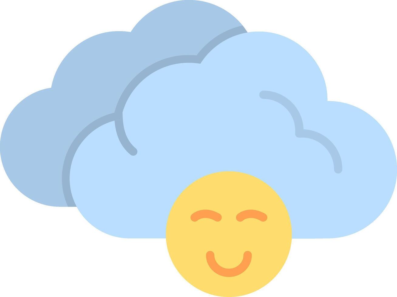 Cloudy Flat Multicolored Icon Design vector