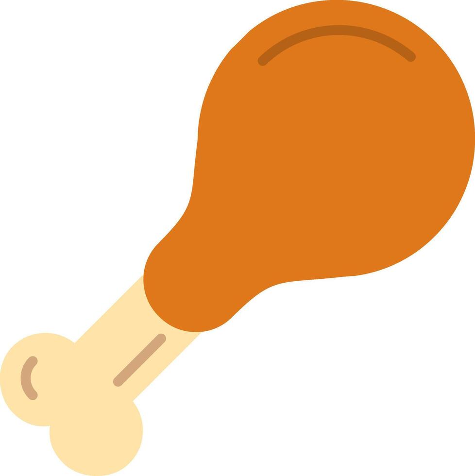 Chicken leg Flat Multicolored Icon Design vector