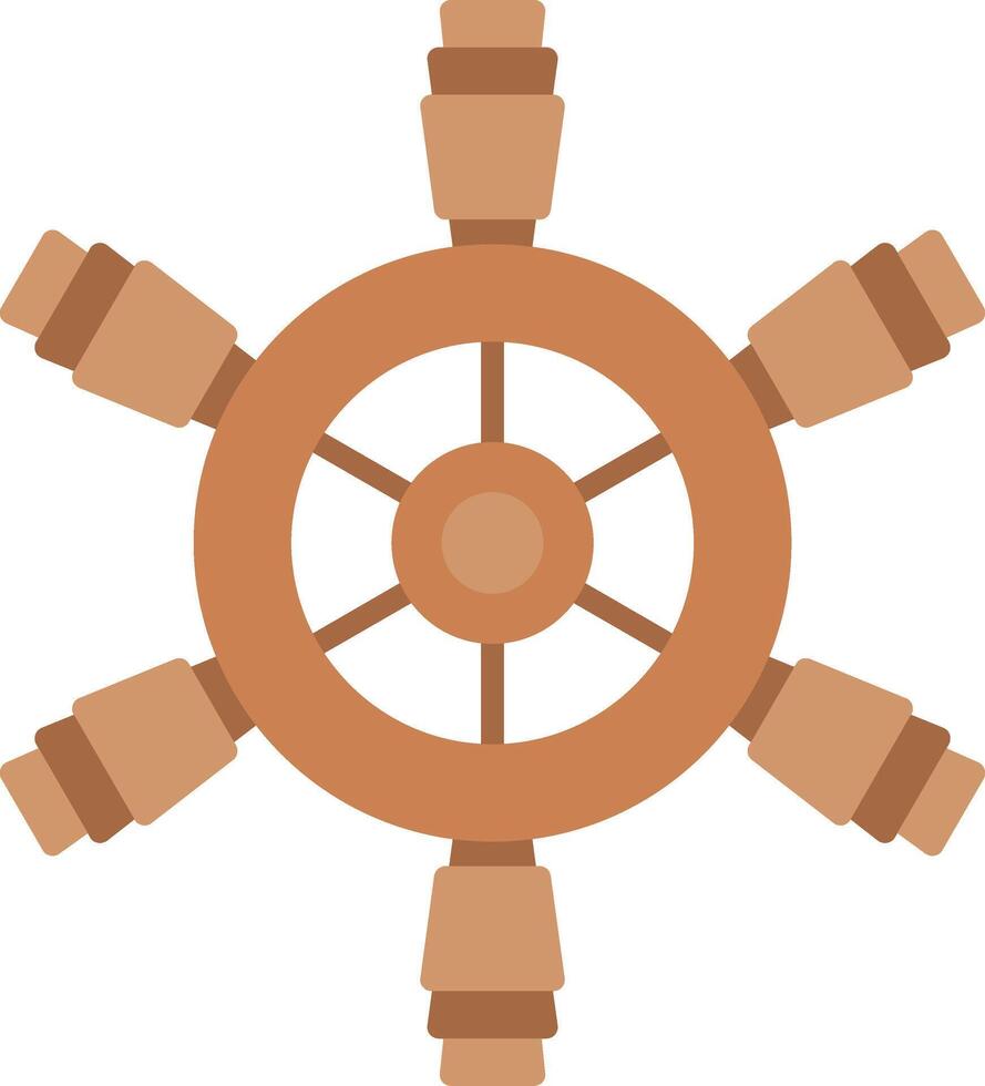 Ship Wheel Flat Multicolored Icon Design vector