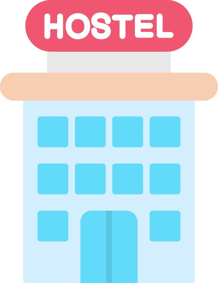 Hostel Flat Multicolored Icon Design vector