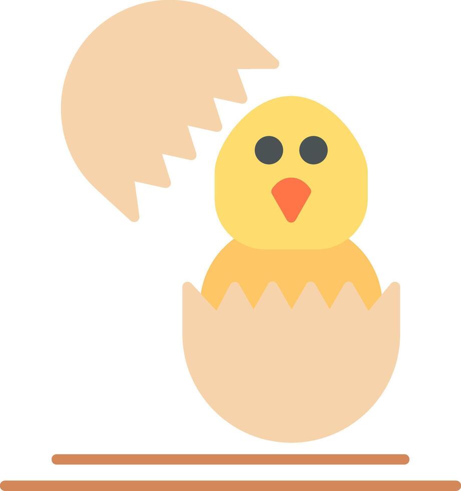 Chick Flat Multicolored Icon Design vector