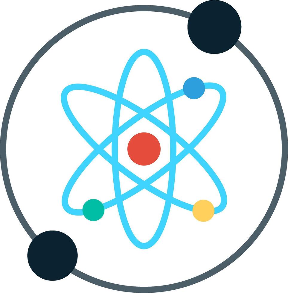 Proton Flat Multicolored Icon Design vector