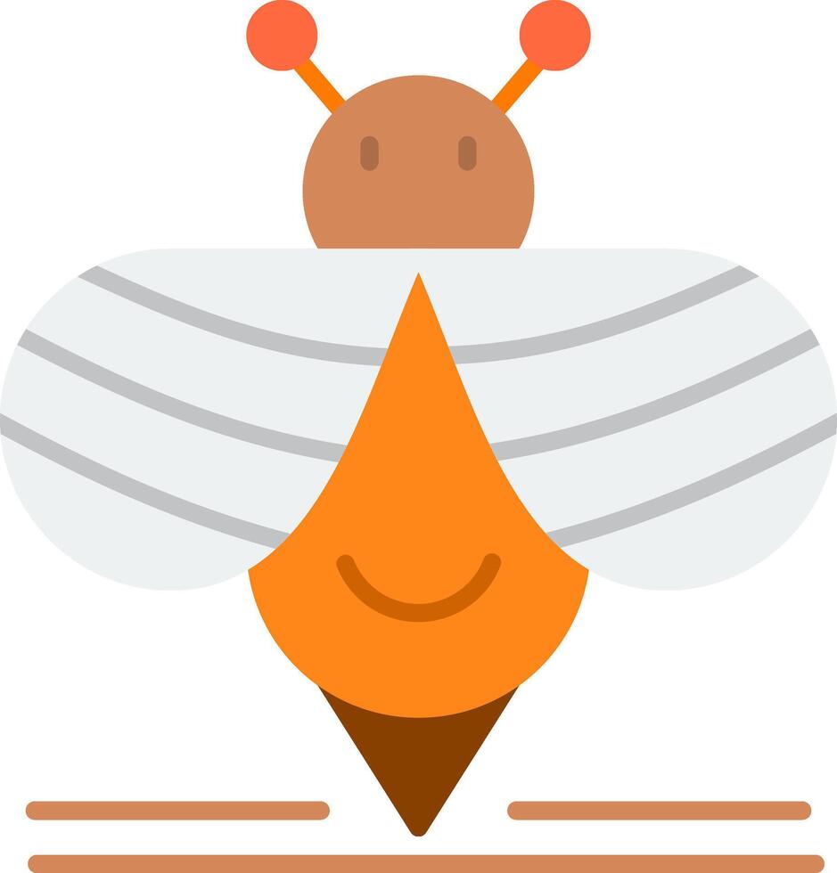 Bee Flat Multicolored Icon Design vector