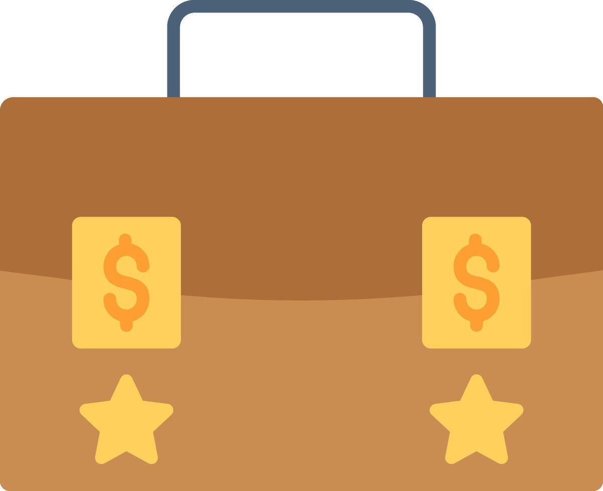 A briefcase with money and stars on it vector