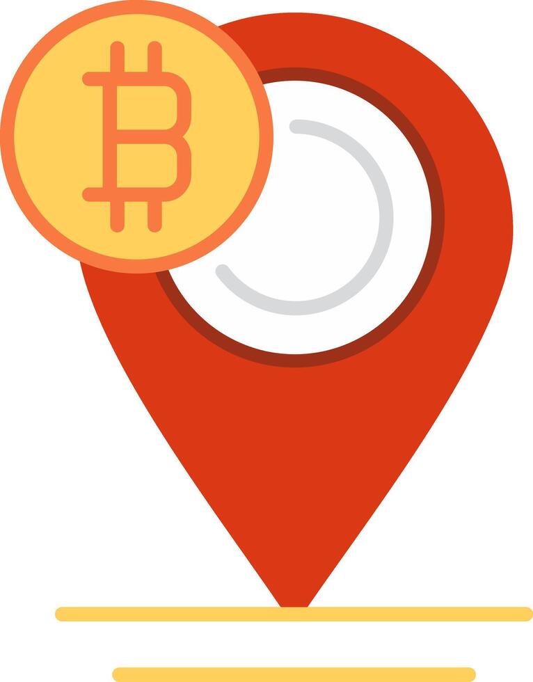 Bitcoin Placeholder Flat Multicolored Icon Design vector