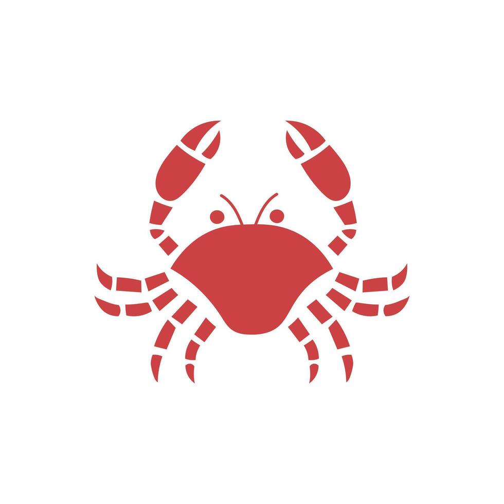 Crab Red Silhouette vector