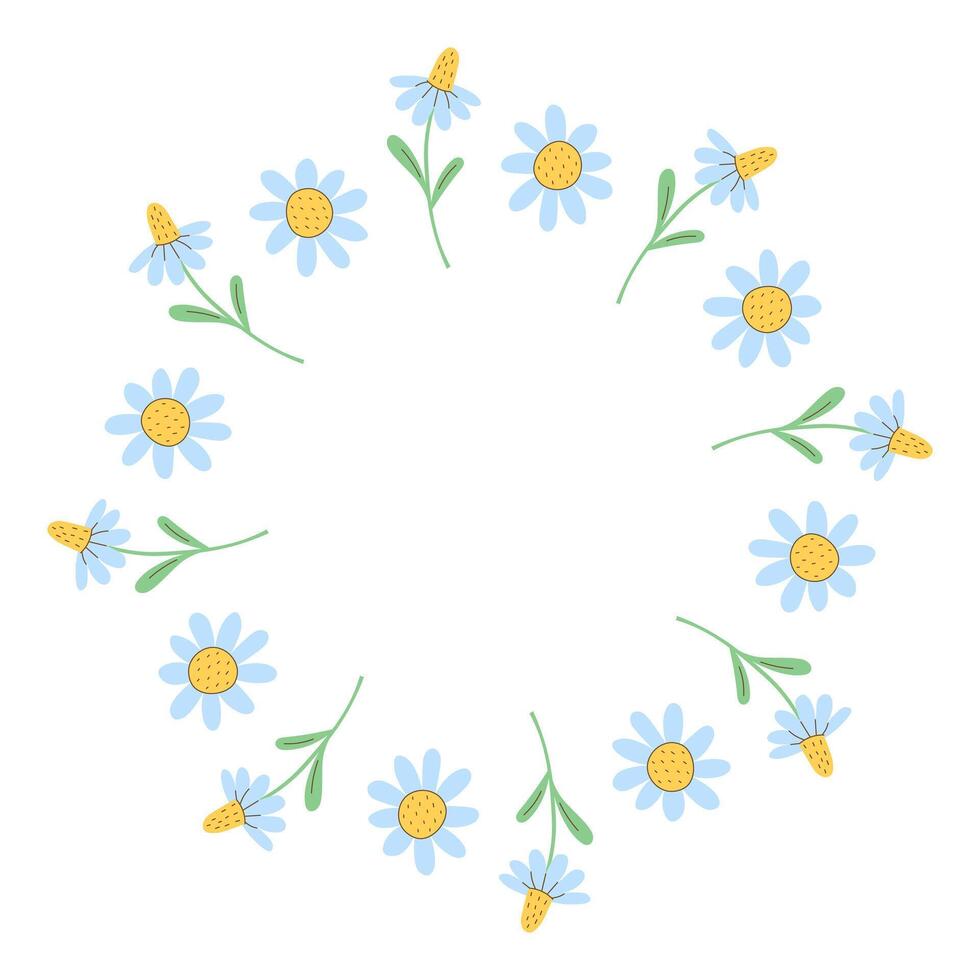 Chamomile Circle Frame vector