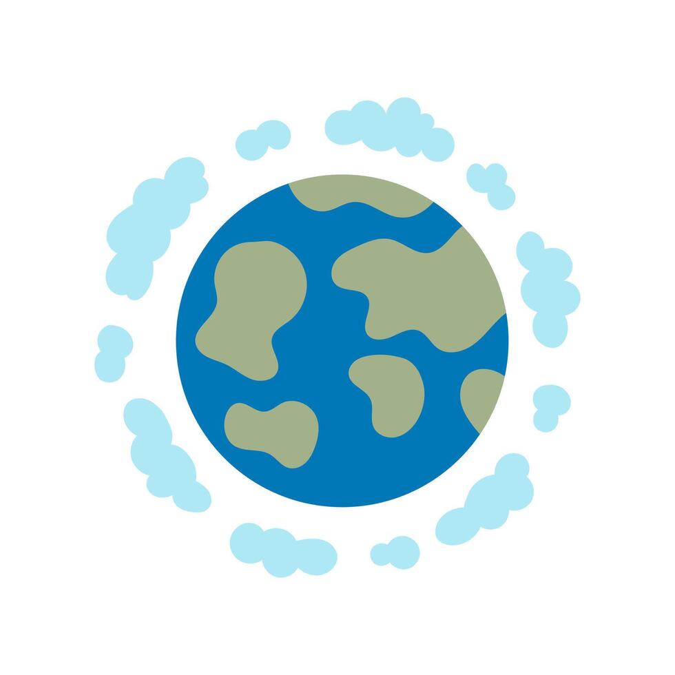 Globe with Clouds and Continents vector