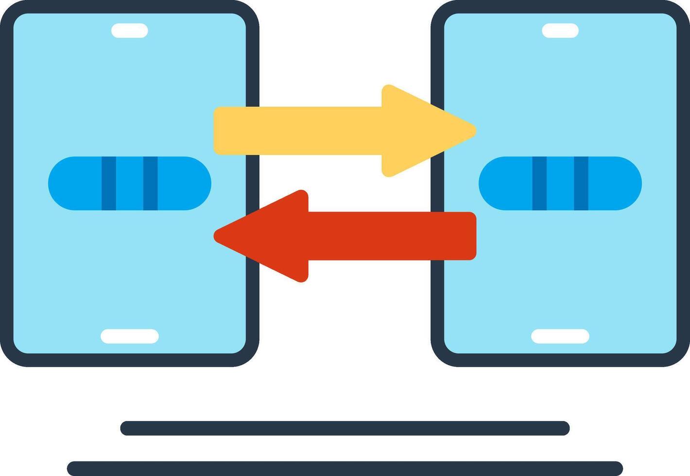 Data Synchronization Flat Multicolored Icon Design vector