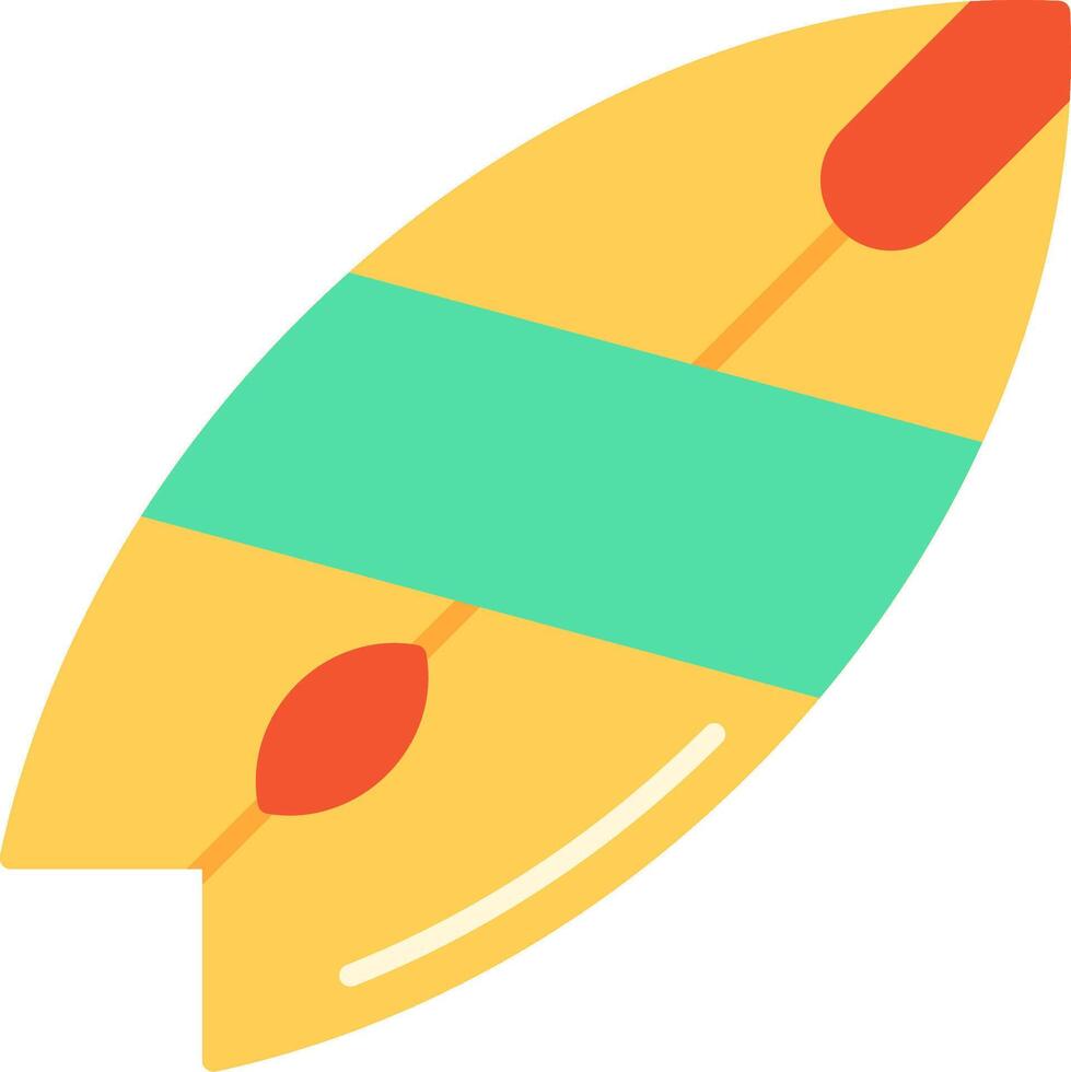 Surfboard Flat Multicolored Icon Design vector