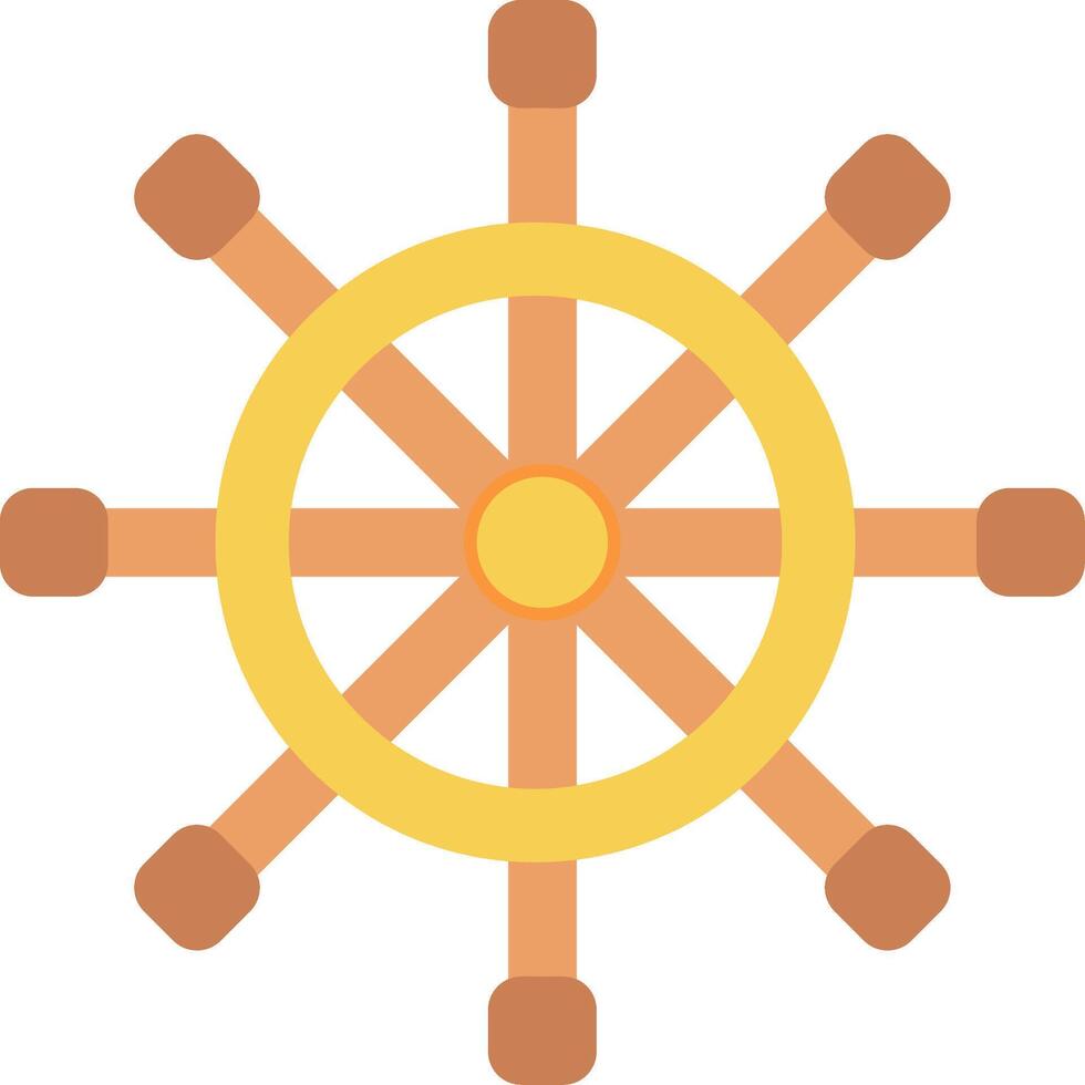 Rudder Flat Multicolored Icon Design vector
