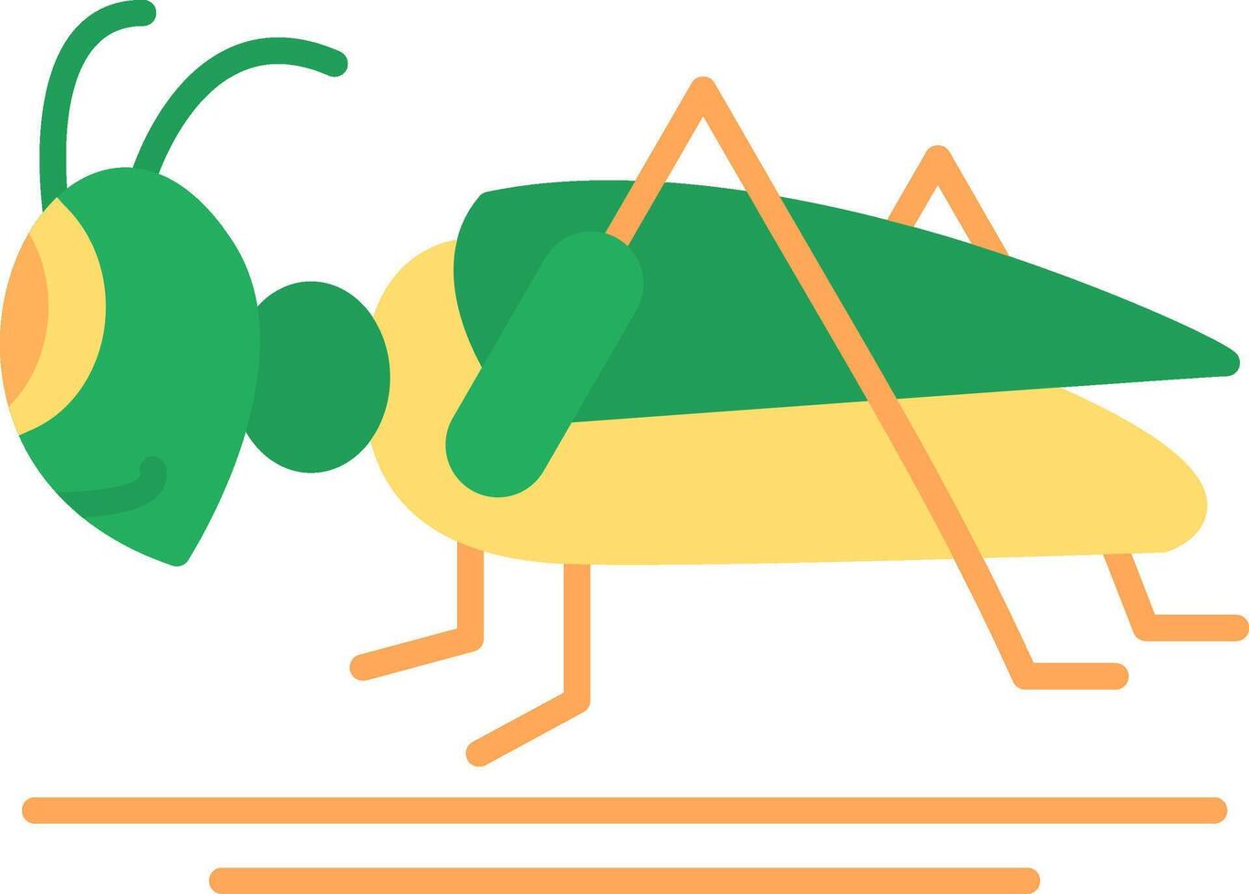 Grasshopper Flat Multicolored Icon Design vector