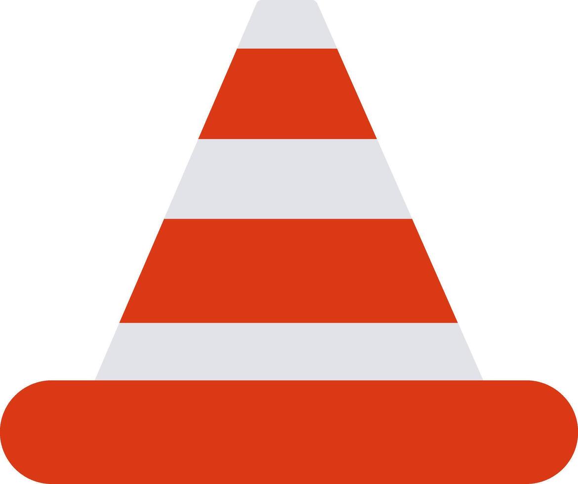Traffic Cone Flat Multicolored Icon Design vector