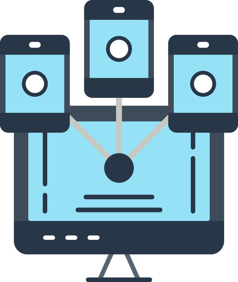 Computer Networks Flat Multicolored Icon Design vector