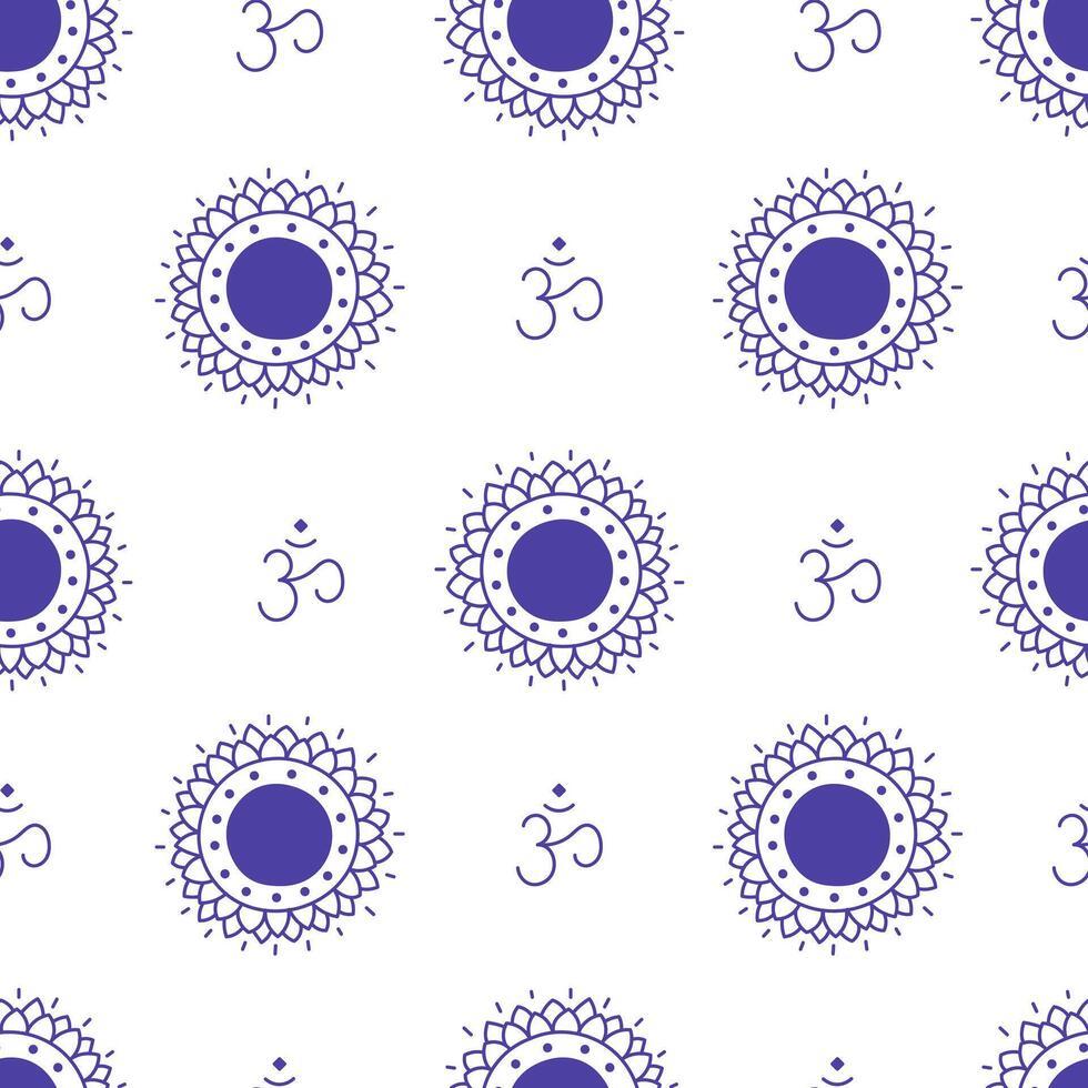 Sahasrara Chakra Seamless Pattern vector