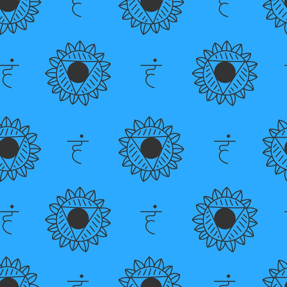 Vishuddha Chakra Seamless Pattern vector