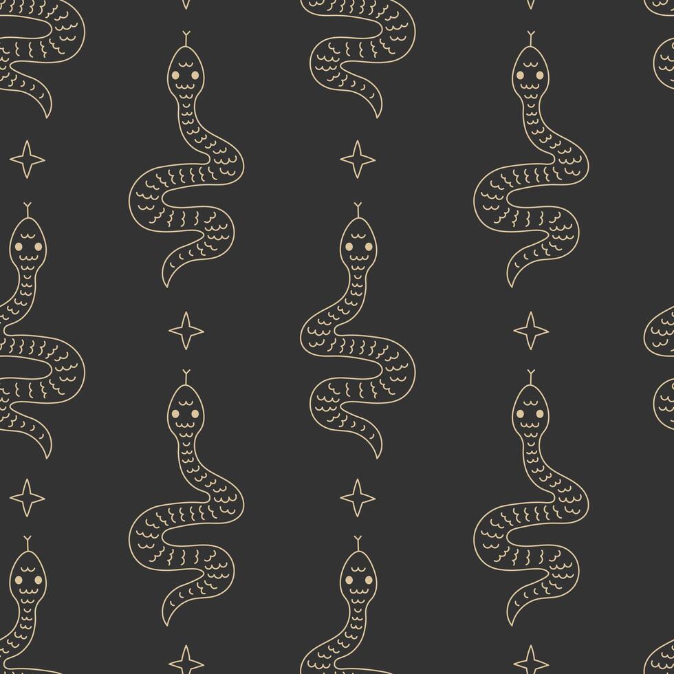Snake and Star Seamless Pattern vector