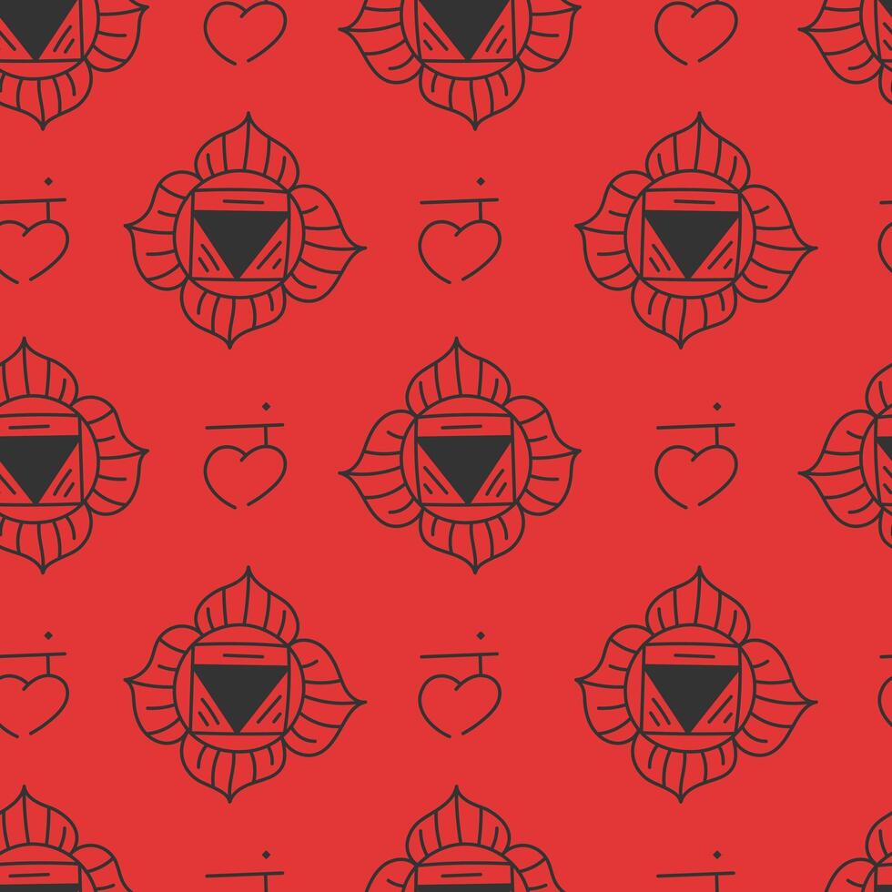 Muladhara Chakra Seamless Pattern vector