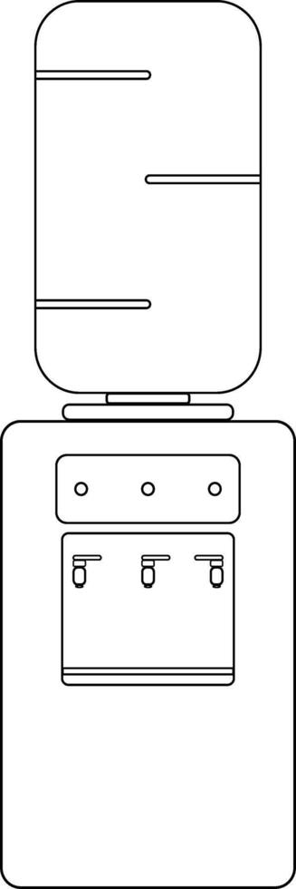 Simple outline water dispenser icon with bottle illustration vector