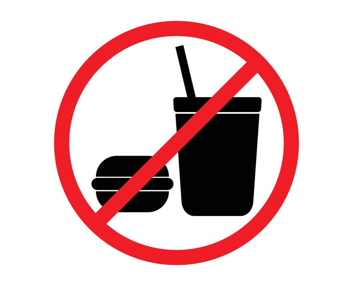 No Food Or Drink sign. food and drink prohibited sign. prohibited food sign. No eat or drink sign vector