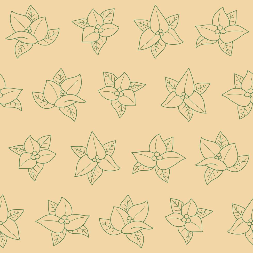 Outline Bougainvillea Flower Pattern Illustration Seamless for Wallpaper Background Cover Packaging vector