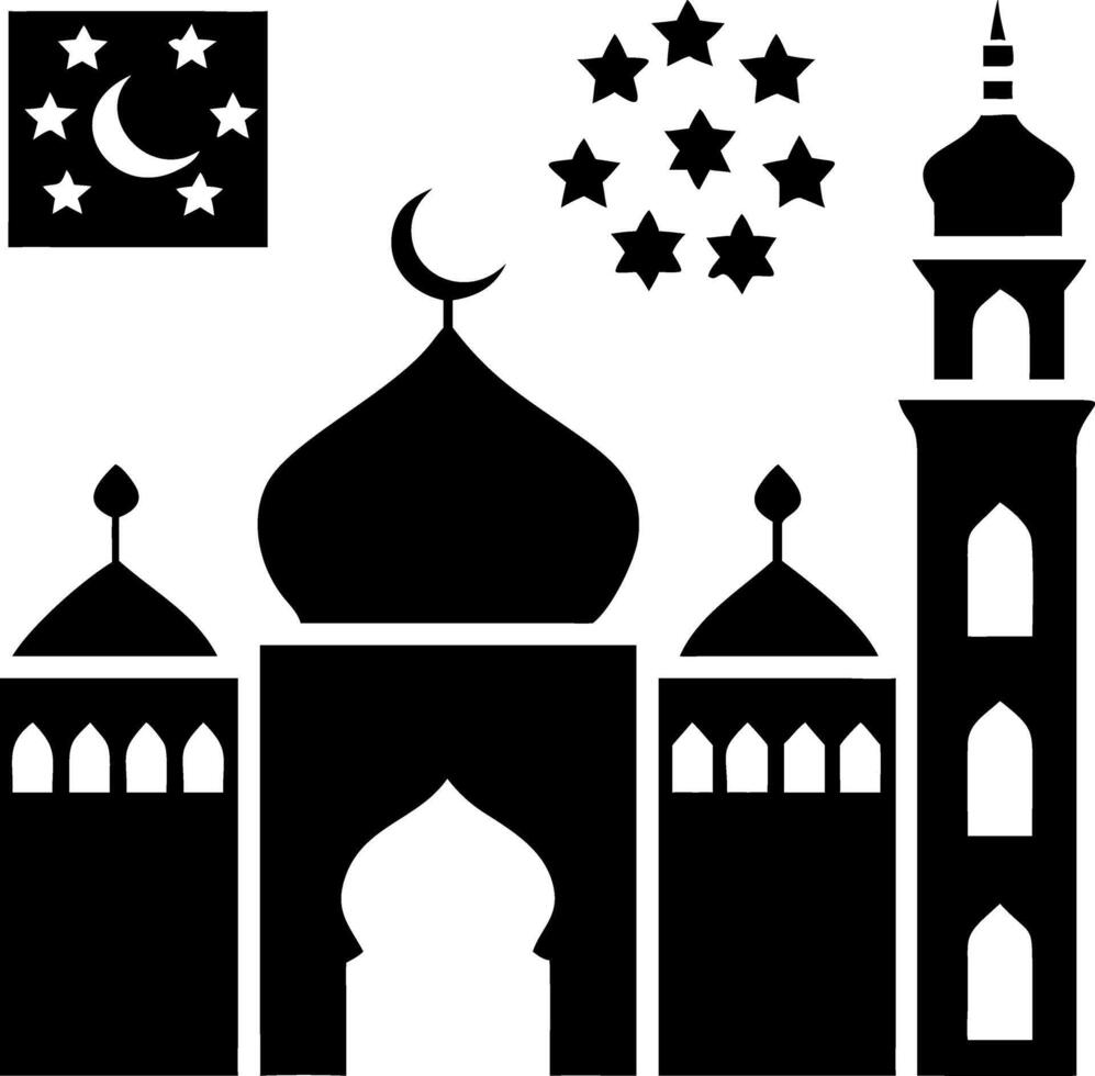Decorative Islamic Arch Window Set Silhouettes vector