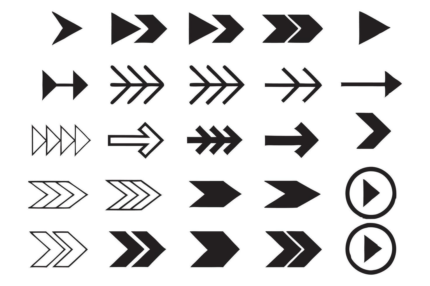 Web Arrow Pointer Icons Line Art vector