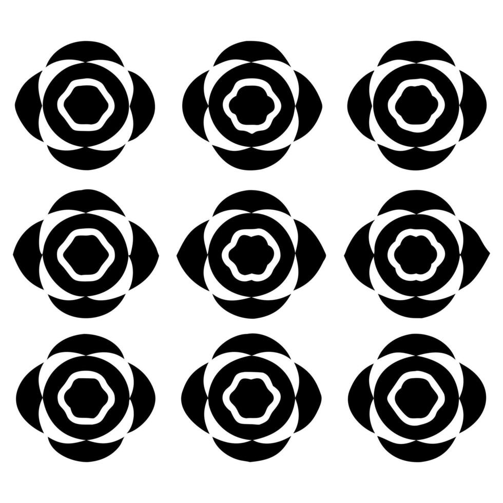 Botanical Rose Silhouette Set vector