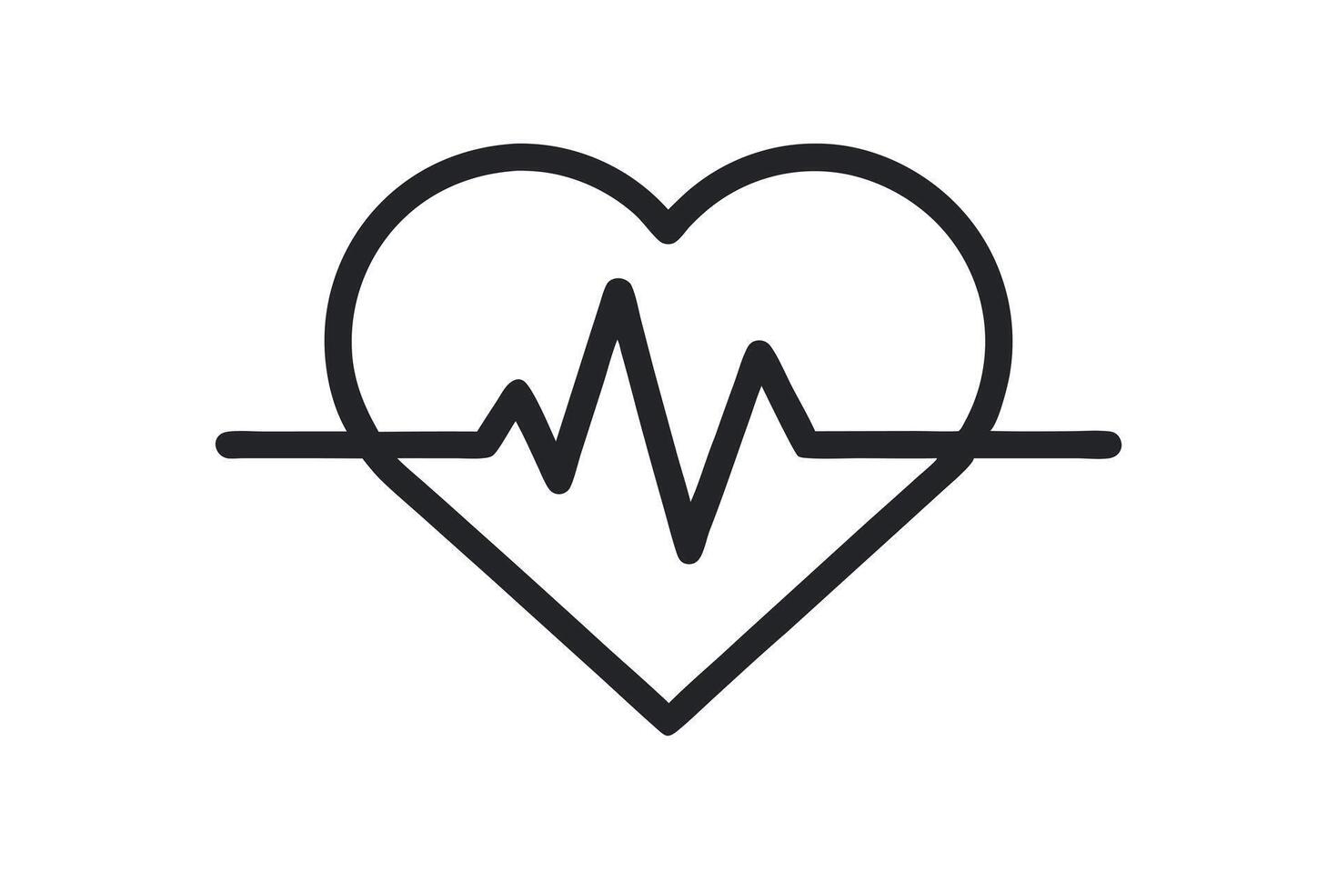 Heart with Pulse Line Icon Health and Fitness Symbol vector