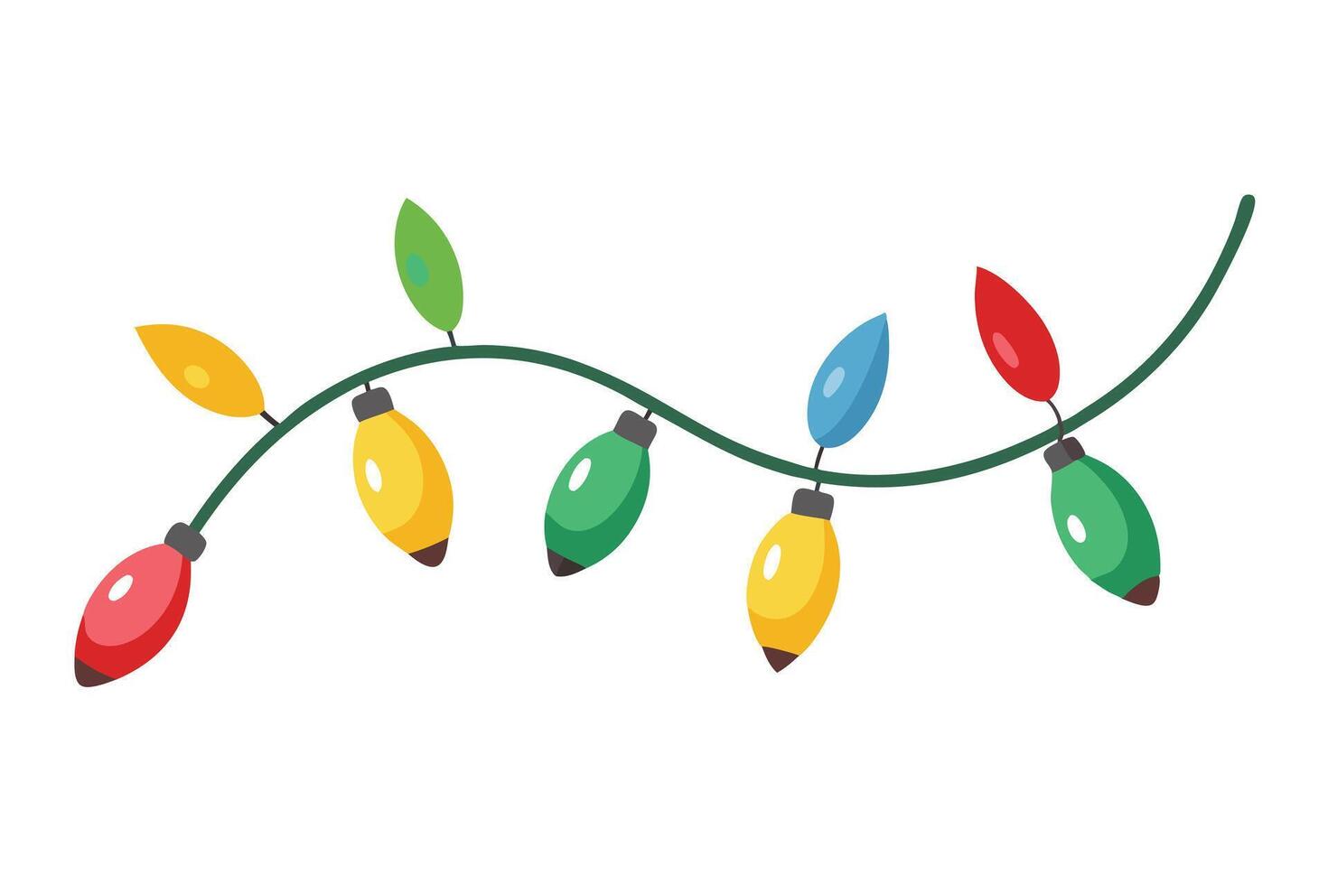 Festive Garland of Colorful Christmas Lights vector